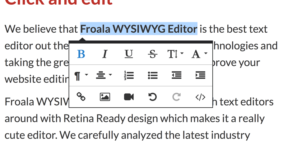 Froala WYSIWYG Editor Inline
